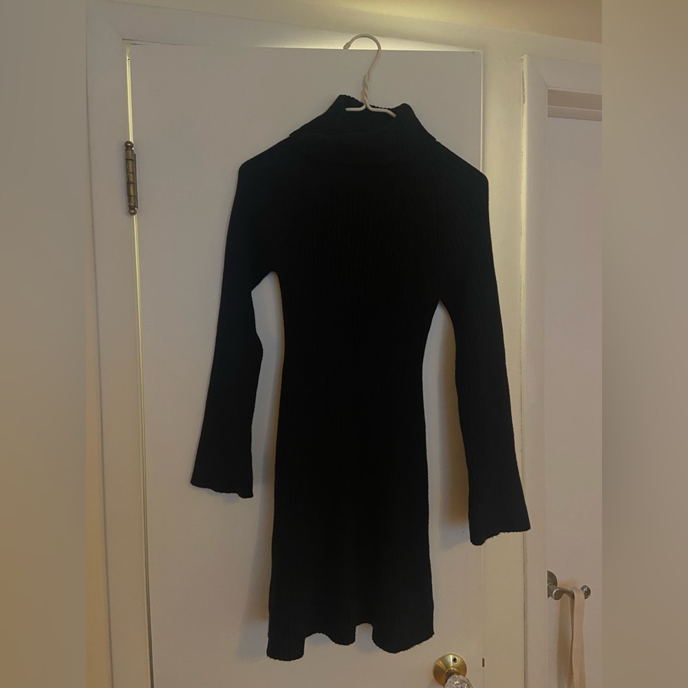 Aritzia Sunday Best Black Turtleneck Sweater Dress